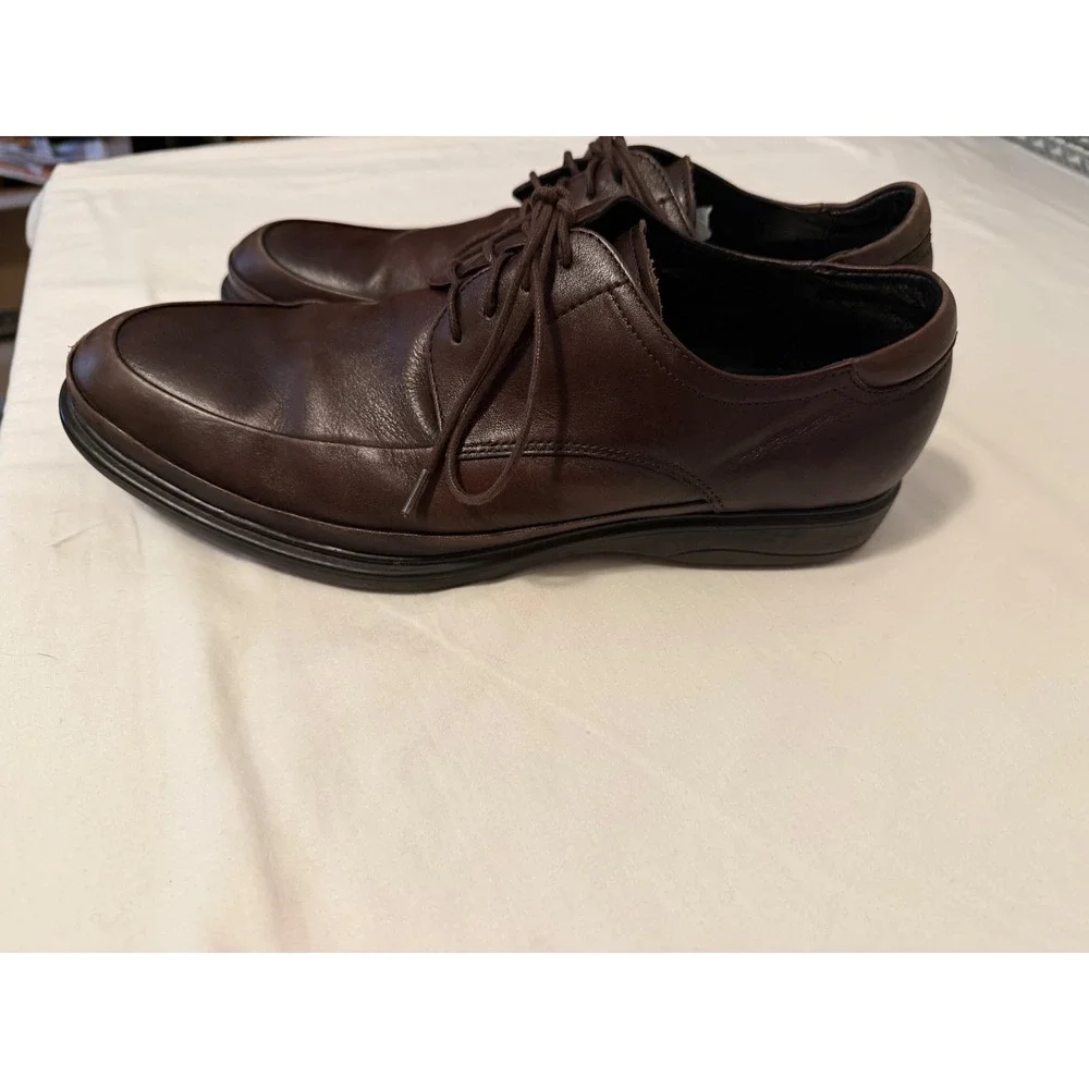 Kenneth Cole New York Pyra-Mid Mens 10.5 Dark Brown Leather Bicycle Toe Oxfords